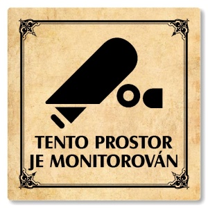Tento prostor je monitorován, 80x80mm, pergamen, Nebraska